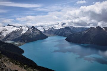 lake, mountains, glacier